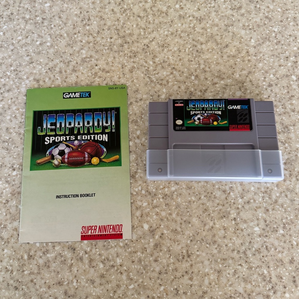 JEOPARDY Sports Edition featuring your host Alex Trebek! Super Nintendo (SNES)